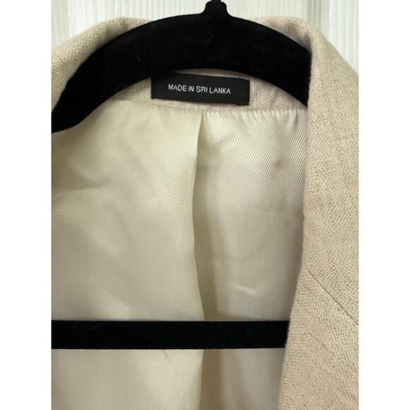 Murano beige 100% linen medium Blazer light brown tan women's 2 button - Picture 3 of 9